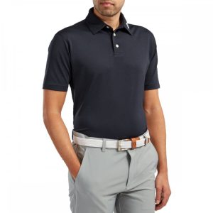 Mens Stretch Pique Solid Tshirt Navy