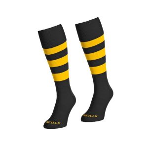 Premium Hoop Rugby Socks Black/Amber