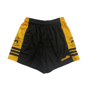 Kids St Eunans GAA Logo Black/Yellow Shorts