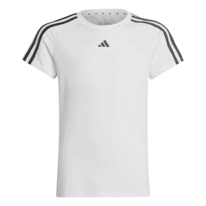 Girls 3 Stripe T-Shirt White