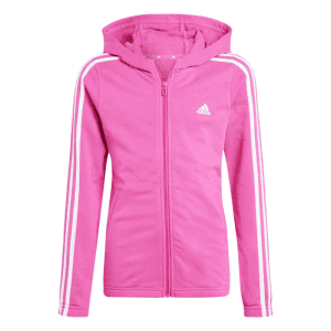 Girls 3 Stripe Full Zip Hoodie Pink