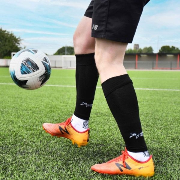 Plain Pro Footless Sleeve Socks Black Senior