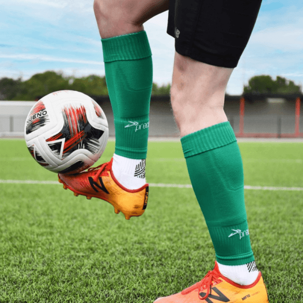 Plain Pro Footless Sleeve Socks Green Senior