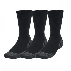 UA Performance Tech 3 Pack Crew Sock Black