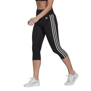 Womens Designed 2 Move 3 Stripe High Rise 3/4 Leggings
