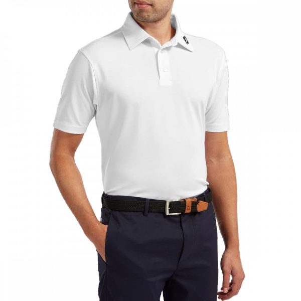 Mens Stretch Pique Solid Tshirt White