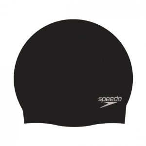 Adult Moulded Silicone Swimming Hat Black