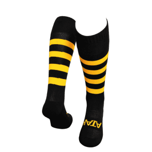 High Performance Football Hoops Sports Socks Black/Amber