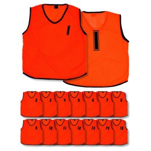 Mesh Numbered 1 - 15 Training Bib Pack Orange