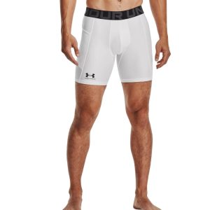 Mens HeatGear Armour Compression Shorts White