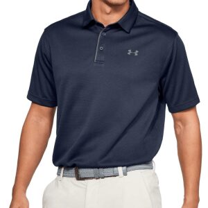 Mens Tech Polo Long Fit Shirt Navy