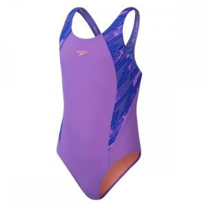 Girls Hyperboom Splice Muscleback Swimsuit Blue