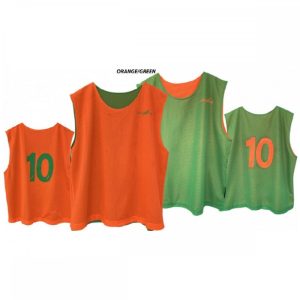 Reversible Numbered Bibs Green/Orange 20 Pack