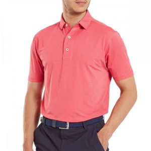 Mens Stretch Dot Lisle Golf Shirt Pink