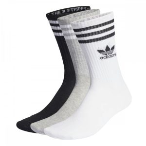 3 Stripe Crew Mid Cut Socks (3 Pack)