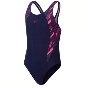 Girls HyperBoom Splice Muscleback Swimsuit Navy