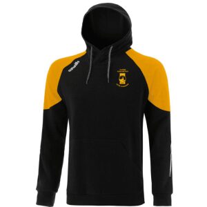 Mens St Eunans GAA Oslo Black/Yellow Fleece Pullover Hoodie