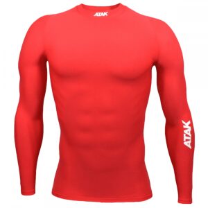 Mens Long Sleeve Base Layer Compression Shirt Red