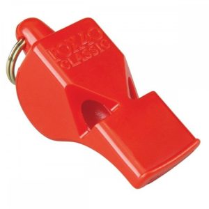 40 Classic Safety Whistle and Strap Red