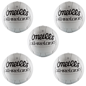 5 Pack All Ireland Gaelic White Match Balls
