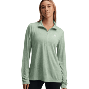 Women's UA Tech Twist ½ Zip Green