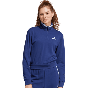 Womens Essentials Color Pop French Terry Crop Quarter Zip