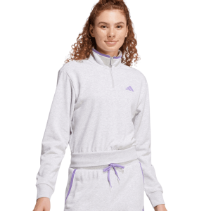 Womens Essentials Colour Pop French Terry Crop Quarter Zip