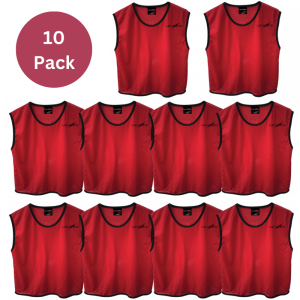 Mesh Training Bibs Red 10 Pack