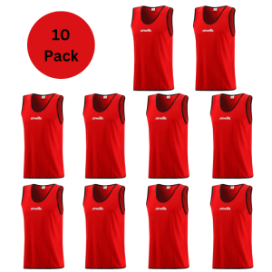 10 Pack Red Mesh Training Bibs