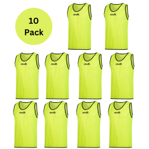 10 Pack Yellow Mesh Training Bibs