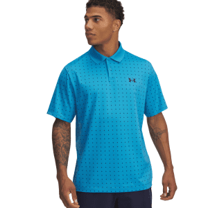 Mens UA Matchplay Printed Polo Shirt Blue