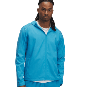 Mens UA Launch Hooded Jacket Blue