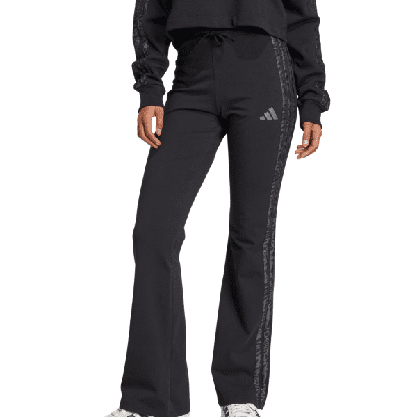 Womens Essentials 3 Stripes Print Cotton Leggings Black