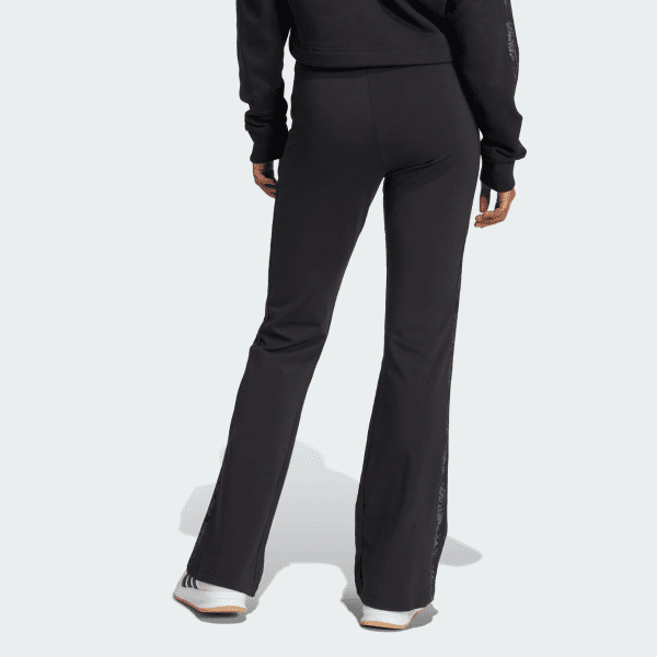 Womens Essentials 3 Stripes Print Cotton Leggings Black