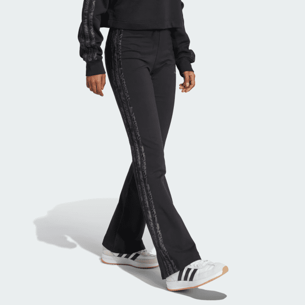 Womens Essentials 3 Stripes Print Cotton Leggings Black