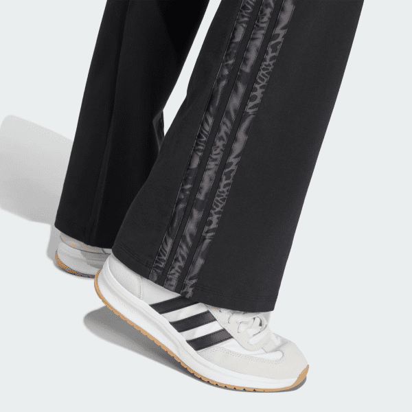 Womens Essentials 3 Stripes Print Cotton Leggings Black