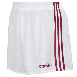 Kids Mourne Gaelic White/Maroon Shorts