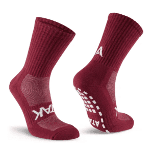 Shox Mid Leg Grip Socks Maroon
